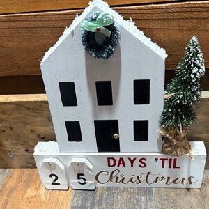 White Christmas Countdown Decor